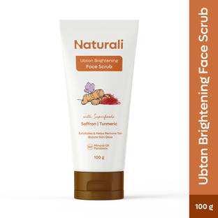 Naturali Ubtan Brightening Face Scrub With Saffron & Turmeric|Paraben & Mineral Oil Free