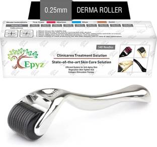 Epyz Derma Roller With 540 Needle Skin Roller [ Silver Handle , 0.25mm ]