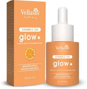 vellasio 15% Vitamin C Serum with Hyaluronic Acid & Kojic Acid | Water-Based Serum for Skin Brightening | Suitable for All Skin | For Men and Women