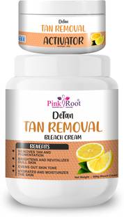 PINKROOT Detan Bleach Cream with Activator,helps in removing tan & gives instant fairness