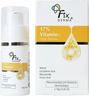 Fixderma 17% Vitamin C Face Serum with Ratinol for Brightening, Anti Aging, Glowing Serum