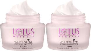 LOTUS HERBALS WhiteGlow Advanced Pink Glow Cr?me SPF 25 | PA+++ ( Pack of 2 ) ( 50gm 2 )