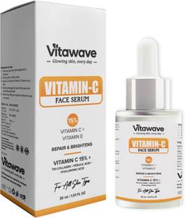 vitawave Vitamin C Face Serum, 15% with Tri-Collagen Vita C+E and Hyaluronic Acid, Repair and Brighten...