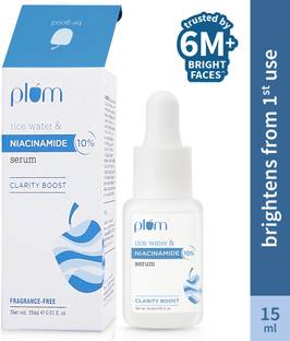Plum 10% Niacinamide & Rice Water Face Serum | Clear & Bright Skin | Dermat-Tested
