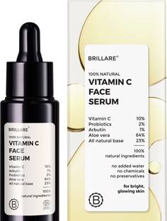 BRILLARE 10% Vitamin C Face Serum, Bright & Glowing Skin, with Probiotics & Aloe Vera