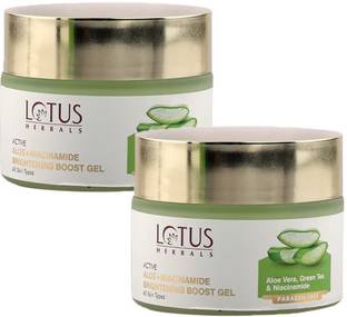 LOTUS HERBALS Active Aloe + Niacinamide Brightening Boost Gel ( Pack of 2 ) ( 50g 2 )