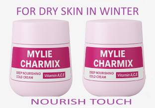 Mylie Charmix Deep Nourishing Cold Cream with Vitamin C, A & E, for Glowing & Moisturized Skin 100GM X 2