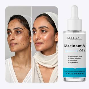 RoseBrite Advanced Niacinamide 5% + Alpha Arbutin + Hyaluronic Acid Serum for Glowing Skin, Fades Pigmentation, Reduces Redness & Restores Hydration