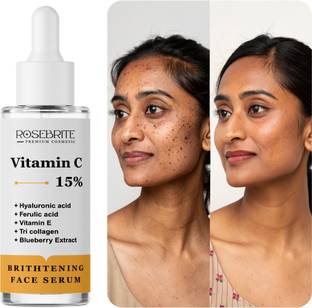 RoseBrite Spot Corrector Serum – Brightens & Hydrates Skin with Vitamin C, Ferulic Acid, Hyaluronic Acid & Vitamin E Combo