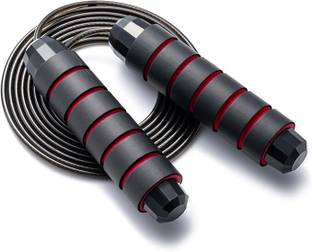 Fitness Scout Adjustable Steel Jump Rope Workout with Foam Handles for Fitness, Home Exercise Ball Bearing Skipping Rope