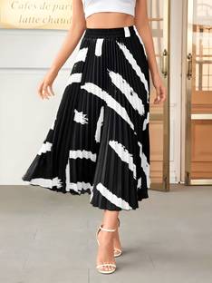 Women A-line Black Skirt