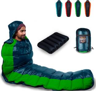 RHINOKraft Premium Quality Light Weight Nylon 1.2 Kg , 8 to 20 Degree Celsius with Pillow Sleeping Bag