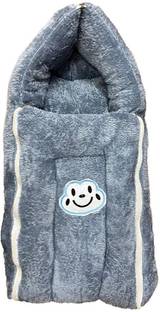 MINIKIDZ Hooded Wrapper Baby Blanket Supper Soft & Easy to Carry For Infants Sleeping Bag