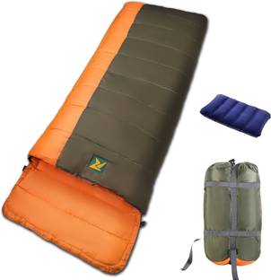Rocksport Camplite Indoor & Outdoor Temp 8°C to 20°C, 1.1Kg (Orange & Army Green) Sleeping Bag