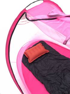 Aim Emporium For Traveling Single Bed Mosquito Net with Air Pillow Rectangular Sleeping Bag