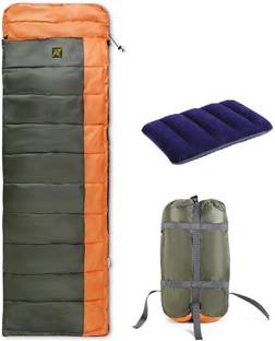 Rocksport Camplite Indoor & Outdoor Temp 8°C to 20°C, 1.1Kg (Orange & Army Green) Sleeping Bag