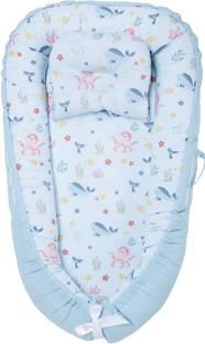 haus & kinder Baby Sleeping pod, Portable Adjustable Newborn Crib Bassinet, 0-24 Months - Blue Sleeping Bag