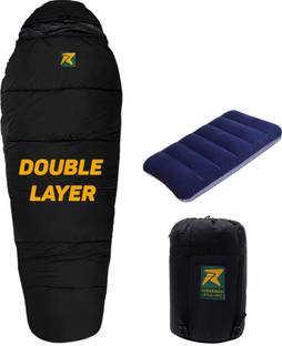 Rocksport Karakoram -2°C +10°C Double Layer Sleep Bag for Adults,Camping with Air Pillow Sleeping Bag