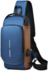 NISHIV Sling Bag Business Men Bag Chest Crossbody bags with USB Charging Port Waterproof Shoulder Bag