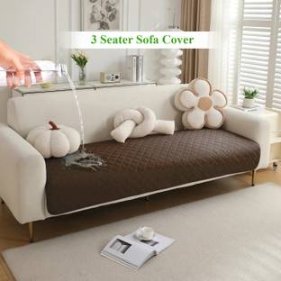 HOKiPO Polyester Plain 3 Seater Sofa Cover