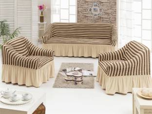 Multitex Polyester Plain 3+1+1 Seater Sofa Cover