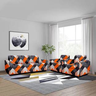Cortina Polyester 3+1+1 Seater Sofa Abstract Cover