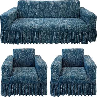 Gifts Island Polyester Floral 3+1+1 Seater Sofa Cover