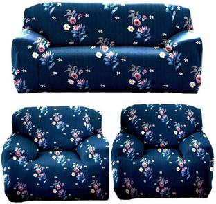 papsun Polyester Floral 3+1+1 Seater Sofa Cover