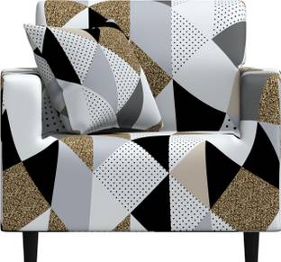 furshine Polyester 1 Seater Sofa Checkered Cover