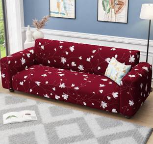 lukzer Polyester 4 Seater Sofa Floral Cover
