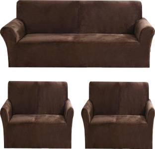 Gifts Island Velvet 3+1+1 Seater Sofa Plain Cover