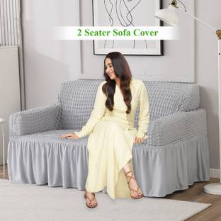 HOKiPO Polyester Plain 2 Seater Sofa Cover