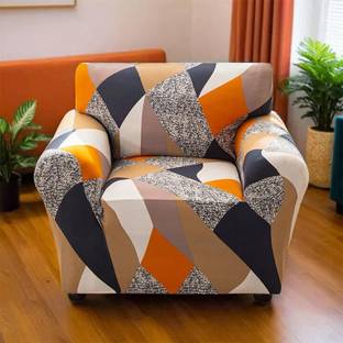 lukzer Polyester Geometric 1 Seater Sofa Cover
