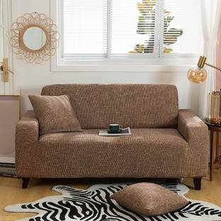 lukzer Polyester 4 Seater Sofa Striped Cover