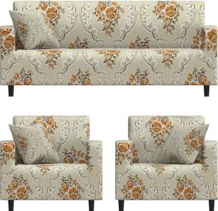 B BESTILO Polyester 3+1+1 Seater Sofa Checkered Cover