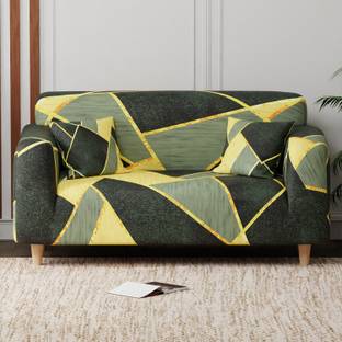 lukzer Polyester 2 Seater Sofa Geometric Cover