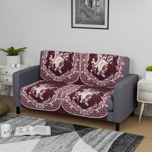 KUBER INDUSTRIES Velvet 2 Seater Sofa Floral Cover