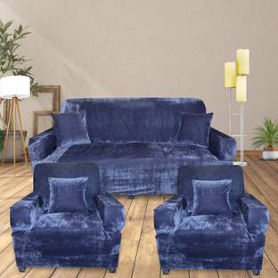 Leoaries Velvet Plain 3+1+1 Seater Sofa Cover