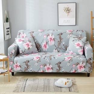 lukzer Polyester 2 Seater Sofa Floral Cover