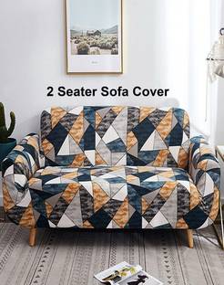 lukzer Polyester Geometric 2 Seater Sofa Cover