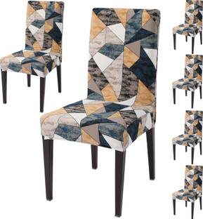 HOKiPO Polyester Abstract 6 Seater Chair Cover
