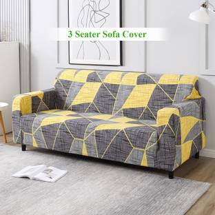 HOKiPO Polyester 3 Seater Sofa Abstract Cover