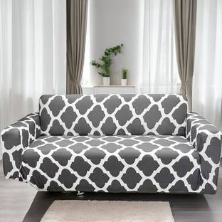 VARIKSH HOMES Polyester 3 Seater Sofa Geometric Cover