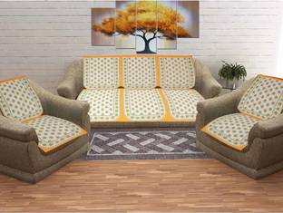 SkyKross Cotton 3+2 Seater Sofa Floral Cover