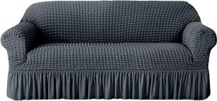 lukzer Polyester 3 Seater Sofa Checkered Cover