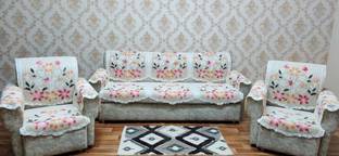 MHF Polyester Floral 3+1+1 Seater Sofa Cover