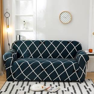 KriShyam Polyester Geometric 3 Seater Sofa Cover