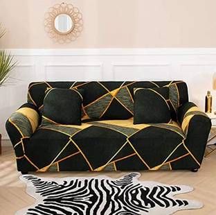 lukzer Polyester 3 Seater Sofa Geometric Cover