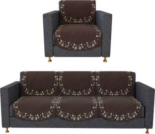 KUBER INDUSTRIES Velvet 4 Seater Sofa Floral Cover