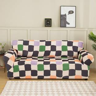 lukzer Polyester 2 Seater Sofa Geometric Cover